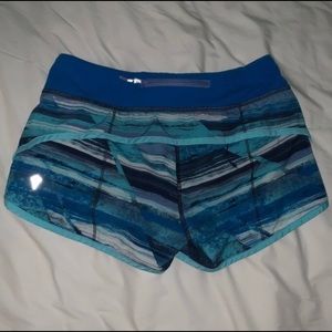 lululemon girls blue speed up shorts